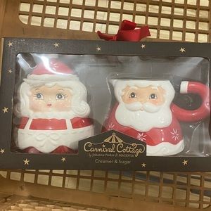 Johanna Parker Mr and Mrs Claus sugar and Creamer set